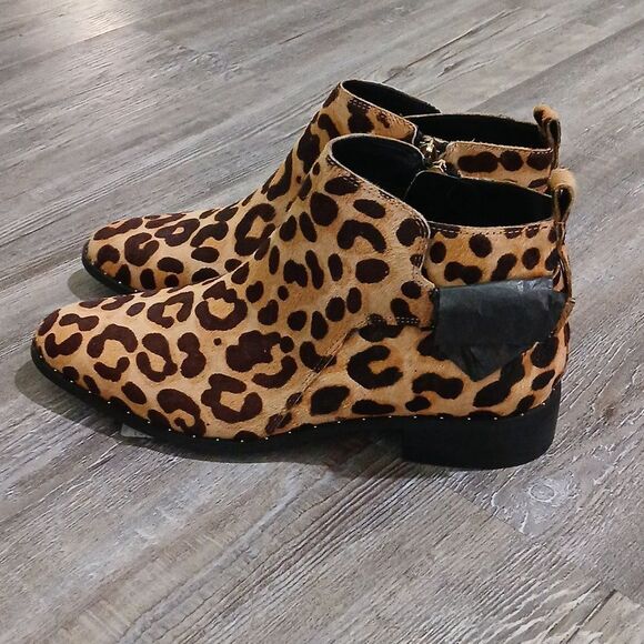 Steven‎ by Steve Madden Chavi-L Animal Leopard Print Calfhair Boots Sz 8 NEW - Picture 3 of 9